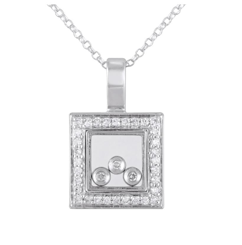 0.1 Ctw Diamond 14k White Gold Womens Diamond Necklace Pendant With 16 Inch Chain