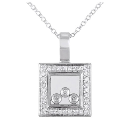 0.1 Ctw Diamond 14k White Gold Womens Diamond Necklace Pendant With 16 Inch Chain