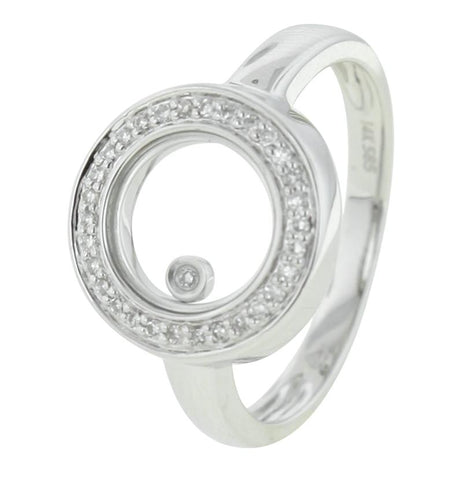 0.1 Ctw Diamond 14k White Gold Round Shape Womens Diamond Ring
