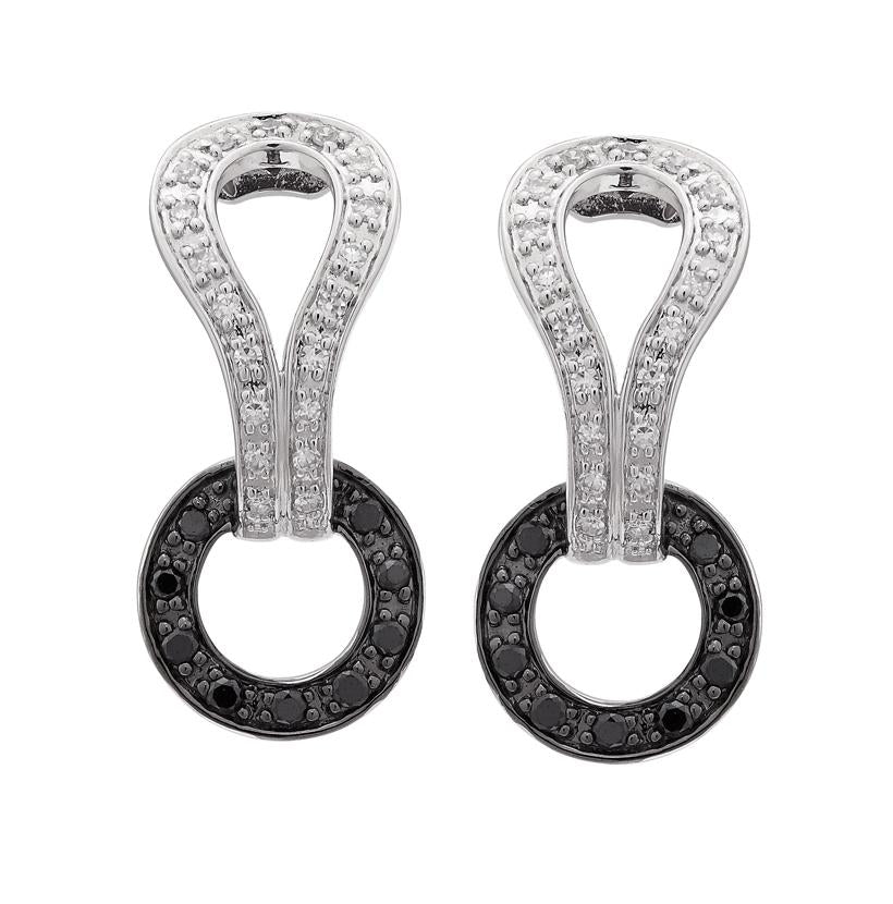 0.24 Ctw Diamond 14k White Gold Womens Diamond Earrings