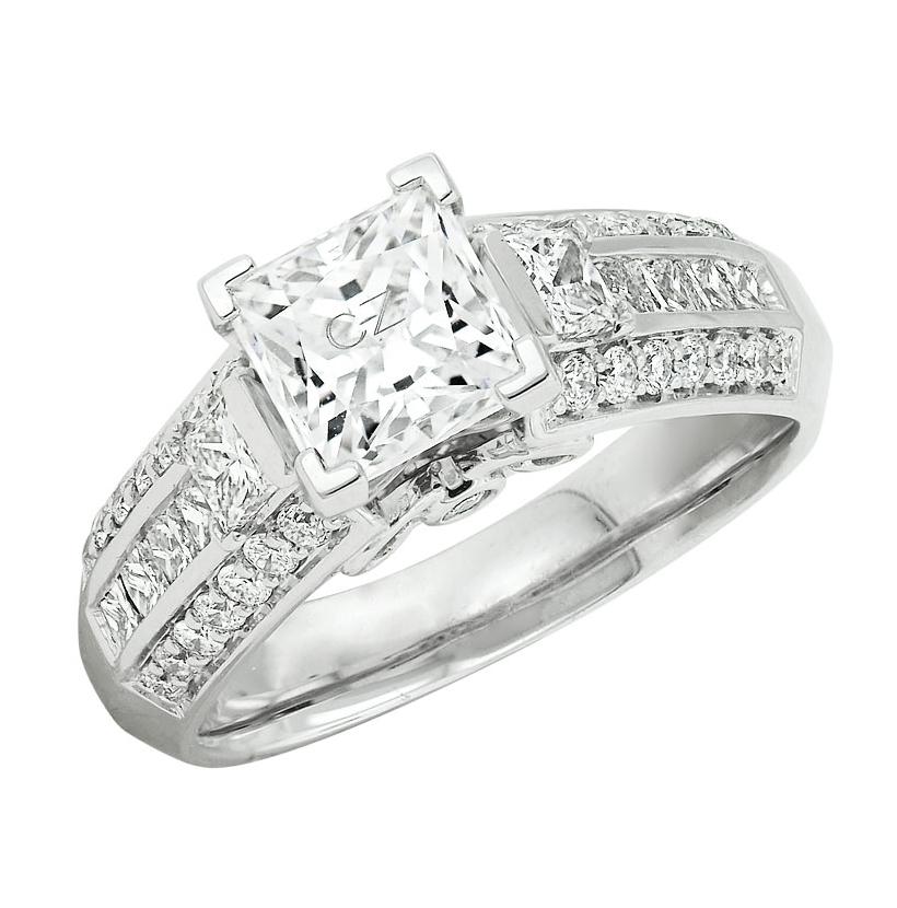 0.99 Ctw Diamond 14k White Gold Round Shape Wedding Engagement Ring