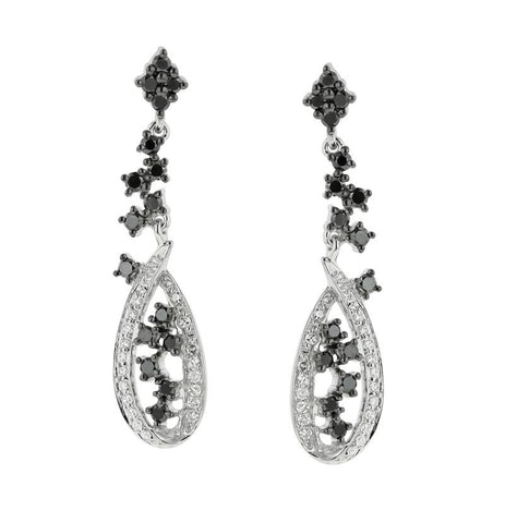 0.73 Ctw Diamond 14k White Gold Round Shape Womens Diamond Earrings