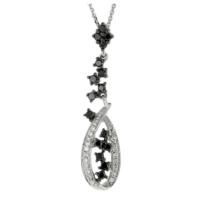 0.39 Ctw Diamond 14k White Gold Round Shape Womens Diamond Necklace Pendant With 16 Inch Chain