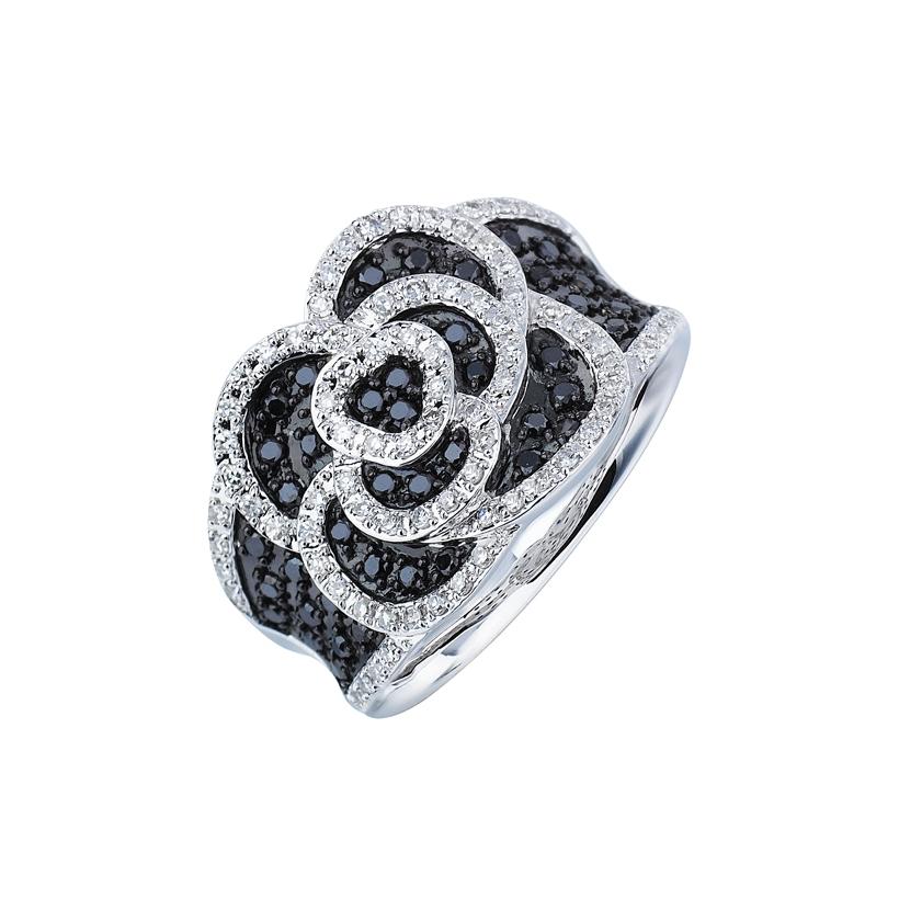 0.59 Ctw Diamond 14k White Gold Womens Diamond Ring