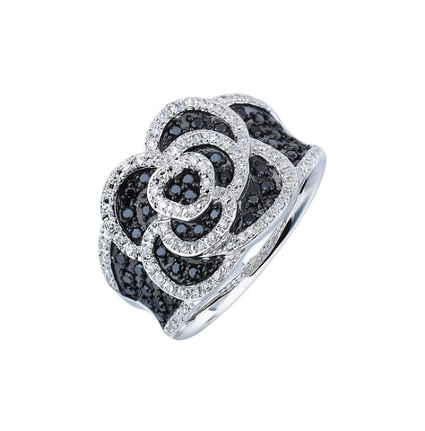 0.59 Ctw Diamond 14k White Gold Womens Diamond Ring