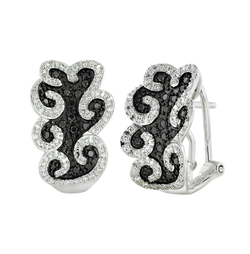 0.57 Ctw Diamond 14k White Gold Womens Diamond Earrings