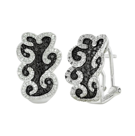 0.57 Ctw Diamond 14k White Gold Womens Diamond Earrings