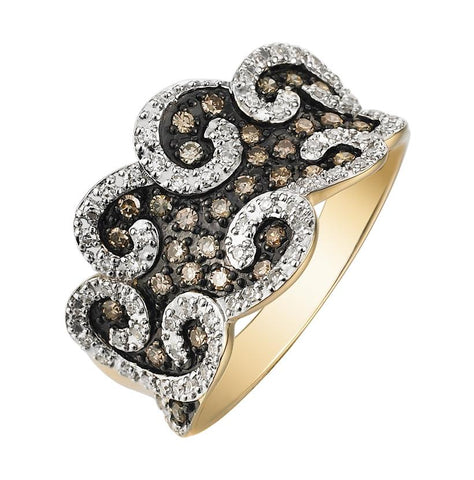 0.42 Ctw Diamond 14k Yellow Gold Round Shape Womens Diamond Ring