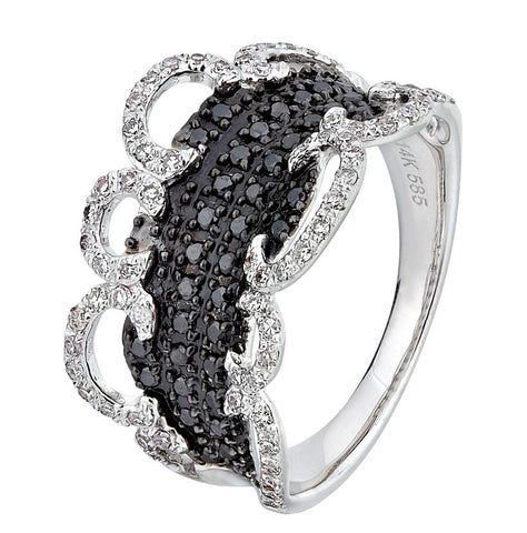 0.51 Ctw Diamond 14k White Gold Round Shape Womens Diamond Ring