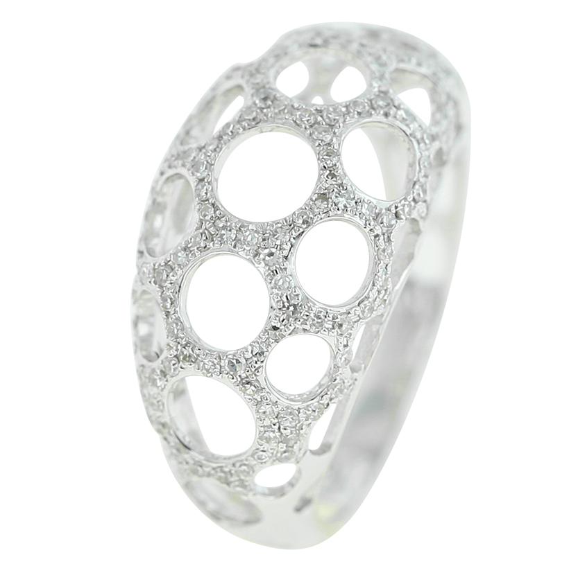 0.43 Ctw Diamond 14k White Gold Round Shape Womens Diamond Ring