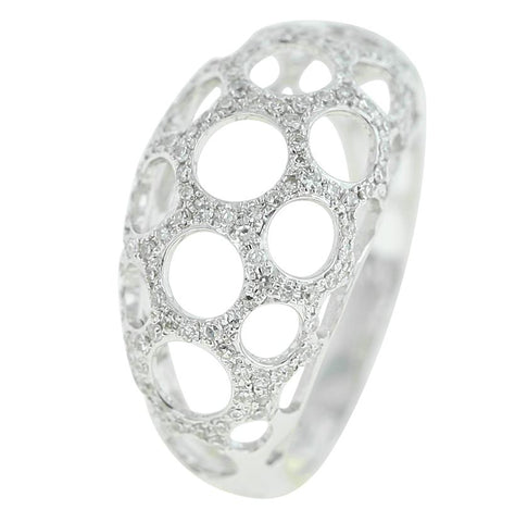 0.43 Ctw Diamond 14k White Gold Round Shape Womens Diamond Ring