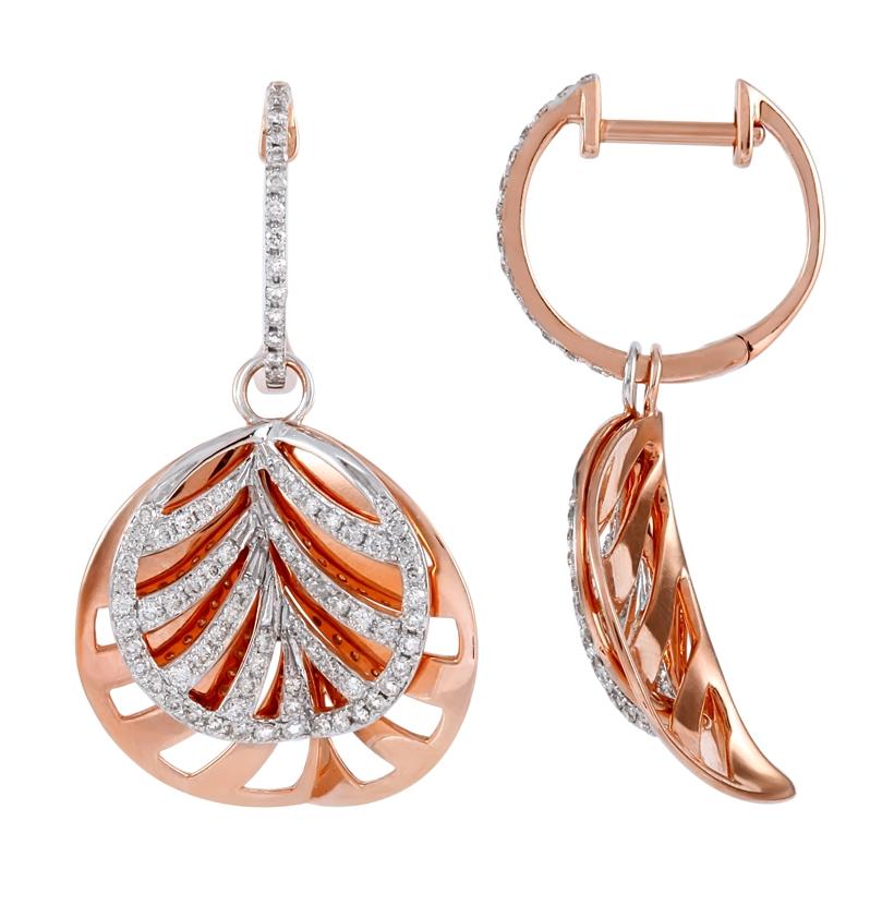 0.54 Ctw Diamond 14k Rose Gold Round Shape Womens Diamond Earrings