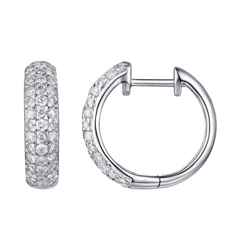 0.84 Ctw Diamond 14k White Gold Round Shape Womens Diamond Earrings