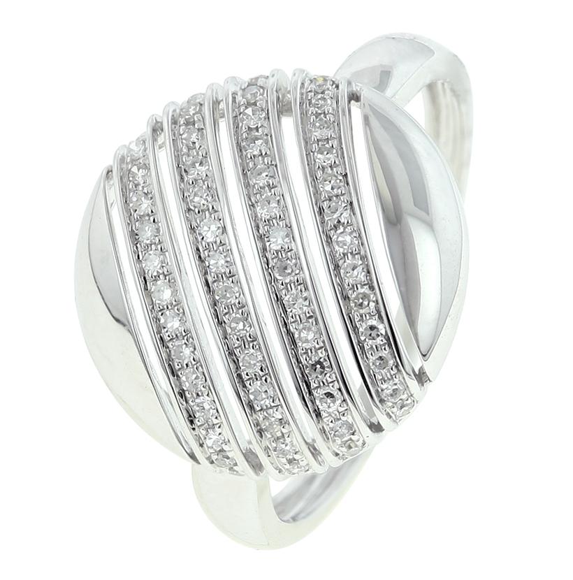 0.16 Ctw Diamond 14k White Gold Round Shape Womens Diamond Ring