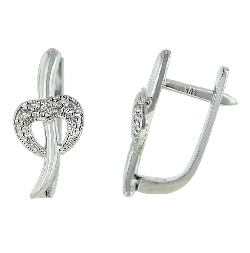 0.1 Ctw Diamond 14k White Gold Round Shape Womens Diamond Earrings