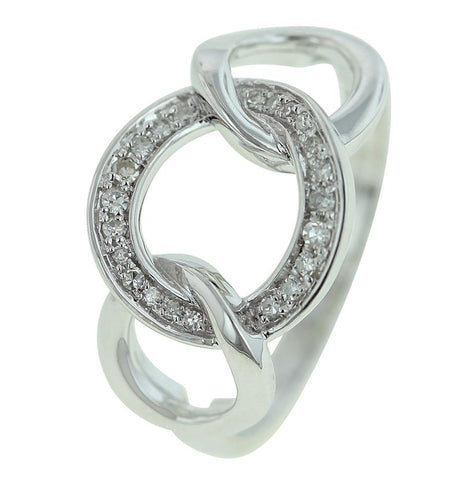 0.1 Ctw Diamond 14k White Gold Round Shape Womens Diamond Ring