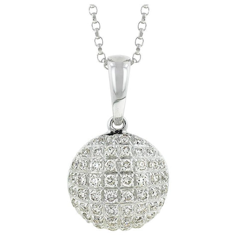 0.22 Ctw Diamond 14k White Gold Round Shape Womens Diamond Necklace Pendant With 16 Inch Chain