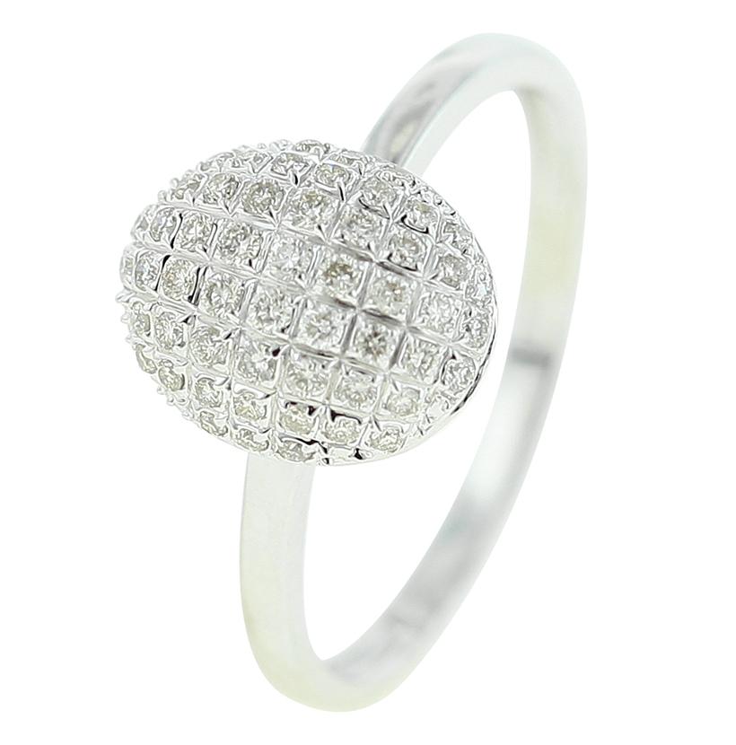 0.24 Ctw Diamond 14k White Gold Round Shape Womens Diamond Ring