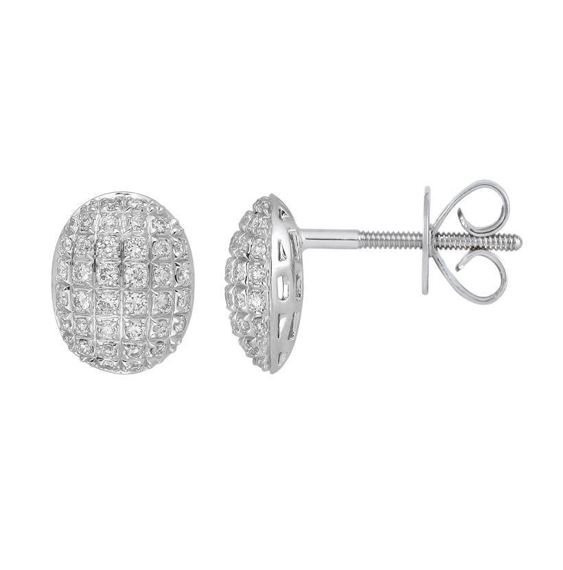 0.28 Ctw Diamond 14k White Gold Round Shape Womens Diamond Earrings