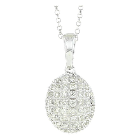 0.24 Ctw Diamond 14k White Gold Round Shape Womens Diamond Necklace Pendant With 16 Inch Chain