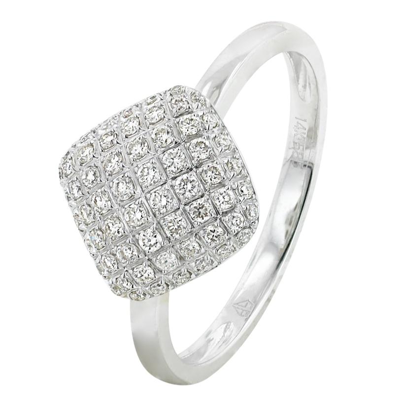 0.27 Ctw Diamond 14k White Gold Round Shape Womens Diamond Ring