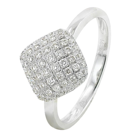 0.27 Ctw Diamond 14k White Gold Round Shape Womens Diamond Ring