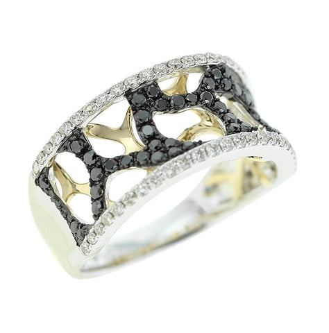 0.71 Ctw Diamond 14k Two Tone Gold Round Shape Womens Diamond Ring