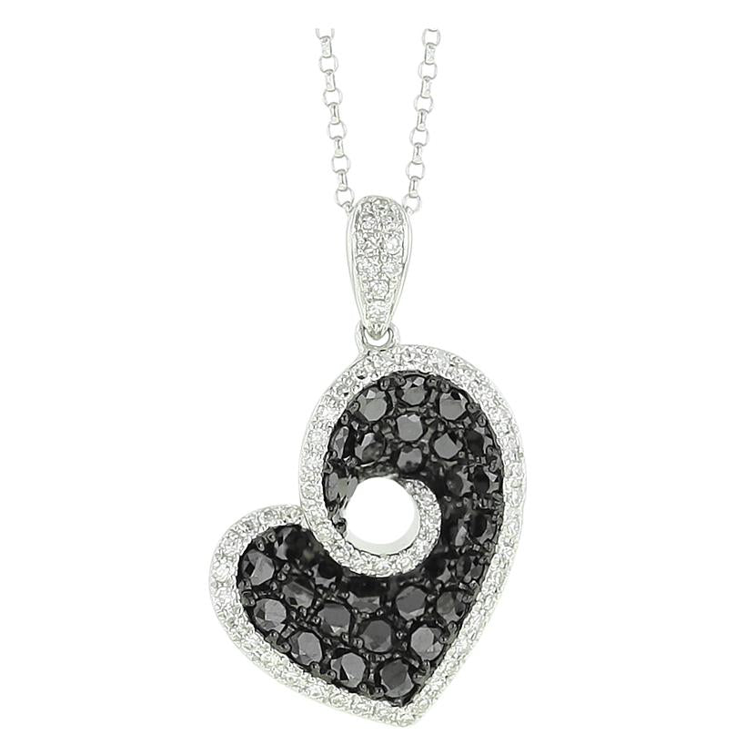 0.96 Ctw Diamond 14k White Gold Round Shape Womens Diamond Necklace Pendant With 16 Inch Chain