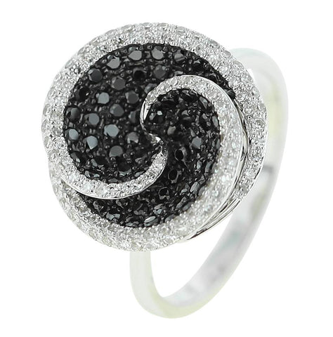 0.79 Ctw Diamond 14k White Gold Round Shape Womens Diamond Ring