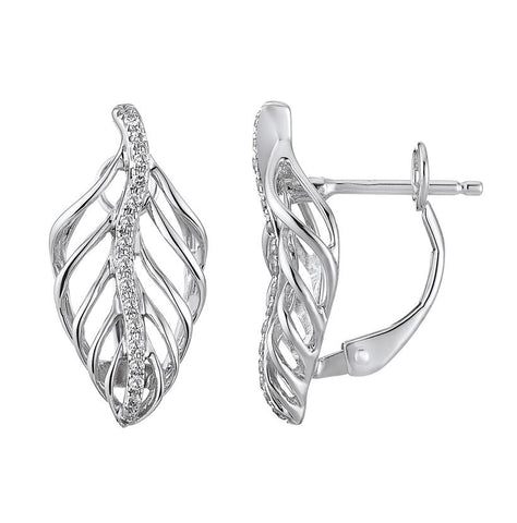 0.11 Ctw Diamond 14k White Gold Round Shape Womens Diamond Earrings