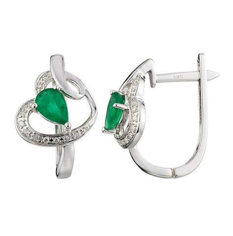 14k White Gold Womens Gemstone Earrings