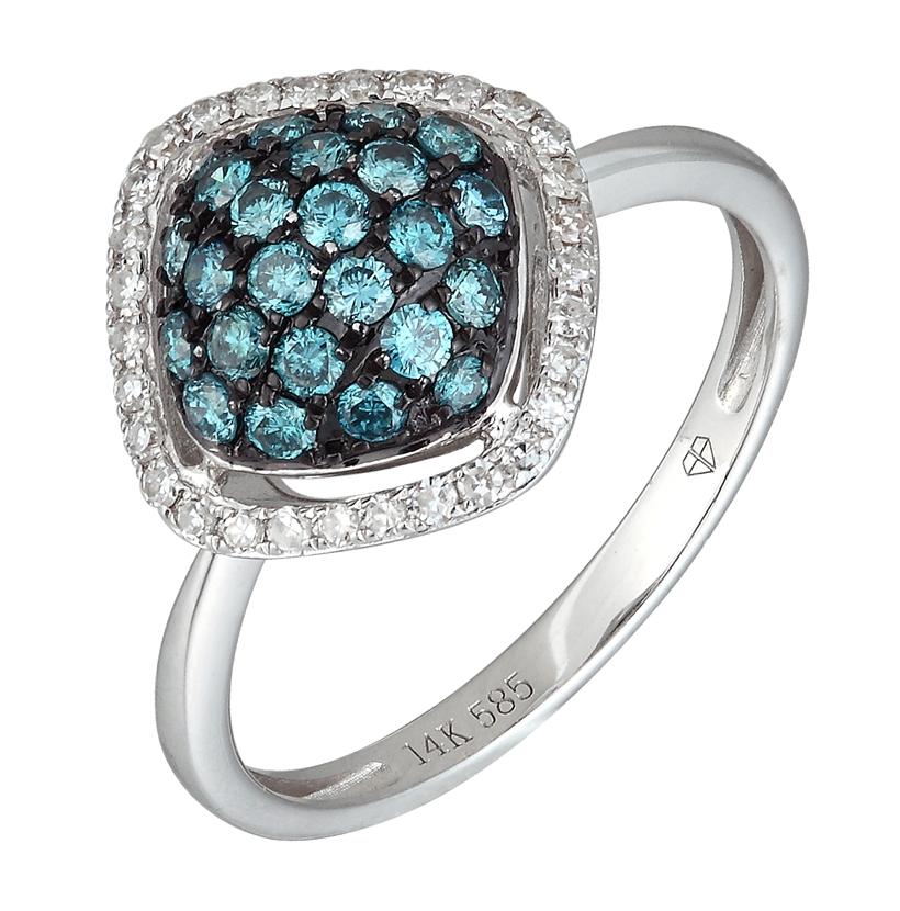0.66 Ctw Diamond 14k White Gold Round Shape Womens Diamond Ring