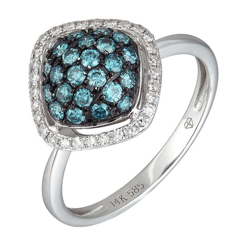 0.66 Ctw Diamond 14k White Gold Round Shape Womens Diamond Ring