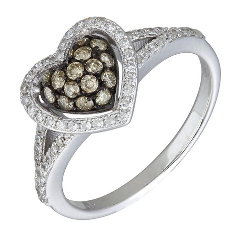 0.53 Ctw Diamond 14k White Gold Round Shape Womens Diamond Ring