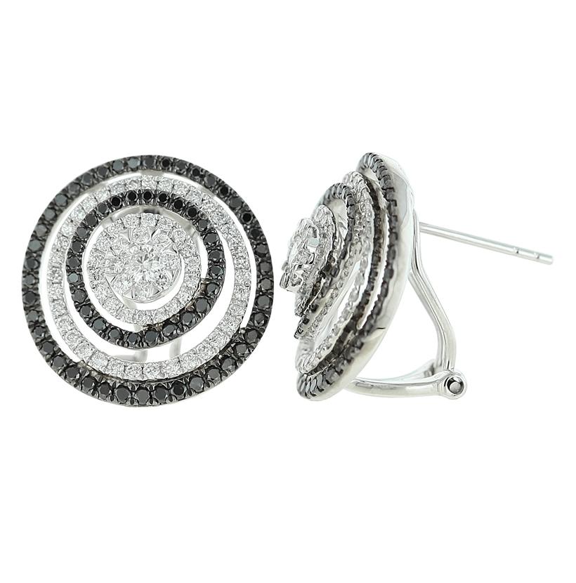 1.92 Ctw Diamond 14k White Gold Round Shape Womens Diamond Earrings