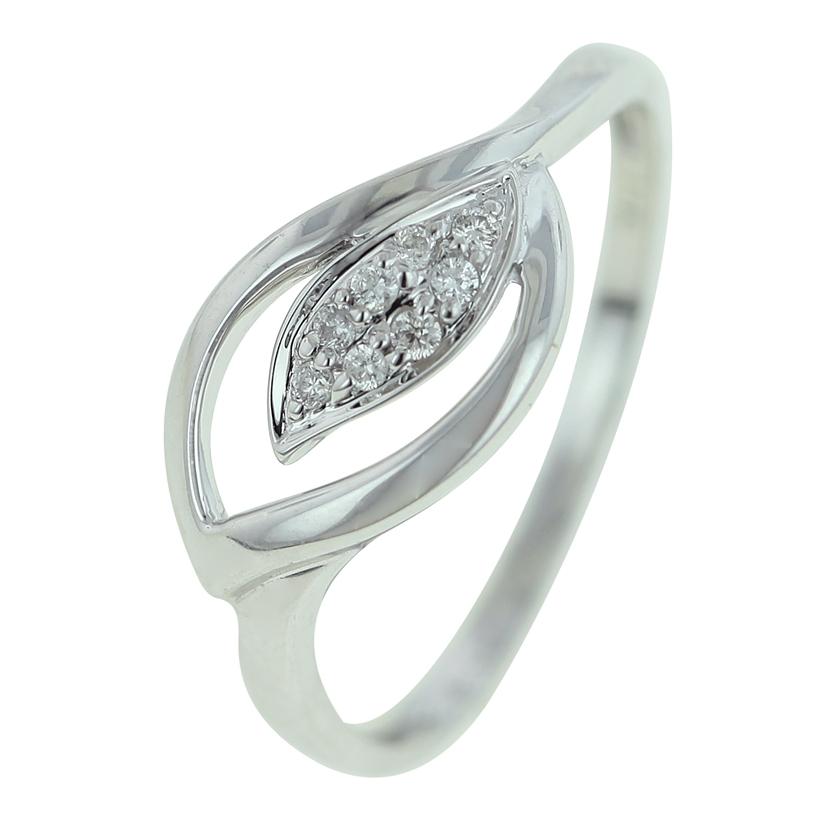 0.06 Ctw Diamond 14k White Gold Round Shape Womens Diamond Ring