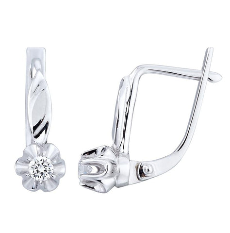 0.16 Ctw Diamond 14k White Gold Round Shape Womens Diamond Earrings