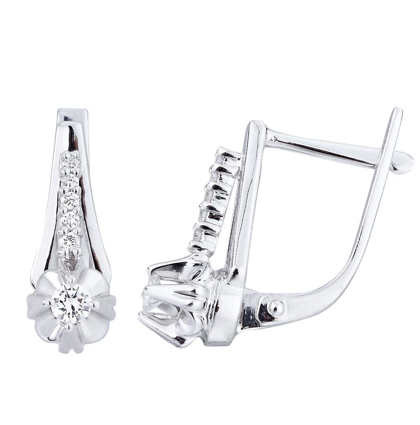 0.21 Ctw Diamond 14k White Gold Round Shape Womens Diamond Earrings