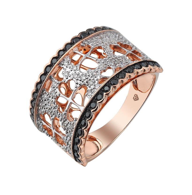 0.38 Ctw Diamond 14k Rose Gold Round Shape Womens Diamond Ring