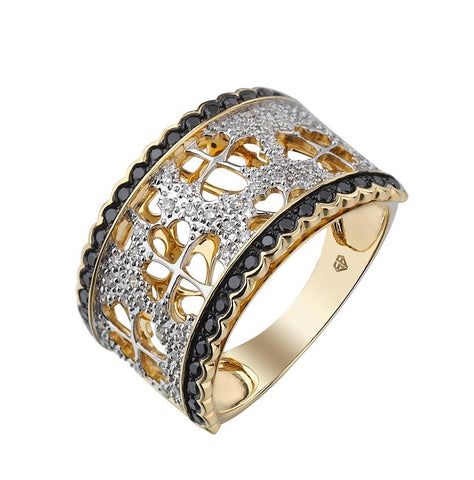 0.38 Ctw Diamond 14k Yellow Gold Round Shape Womens Diamond Ring
