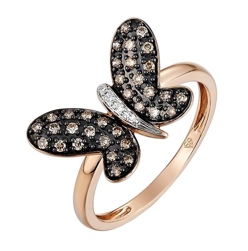 0.25 Ctw Diamond 14k Rose Gold Round Shape Womens Diamond Ring