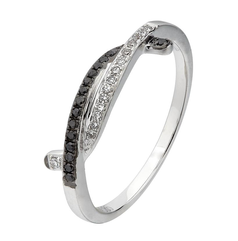0.11 Ctw Diamond 14k White Gold Round Shape Womens Diamond Ring