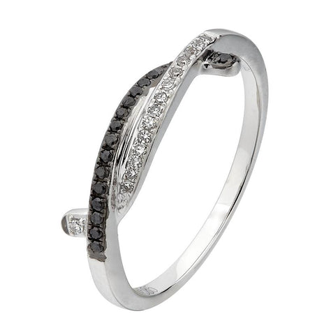 0.11 Ctw Diamond 14k White Gold Round Shape Womens Diamond Ring