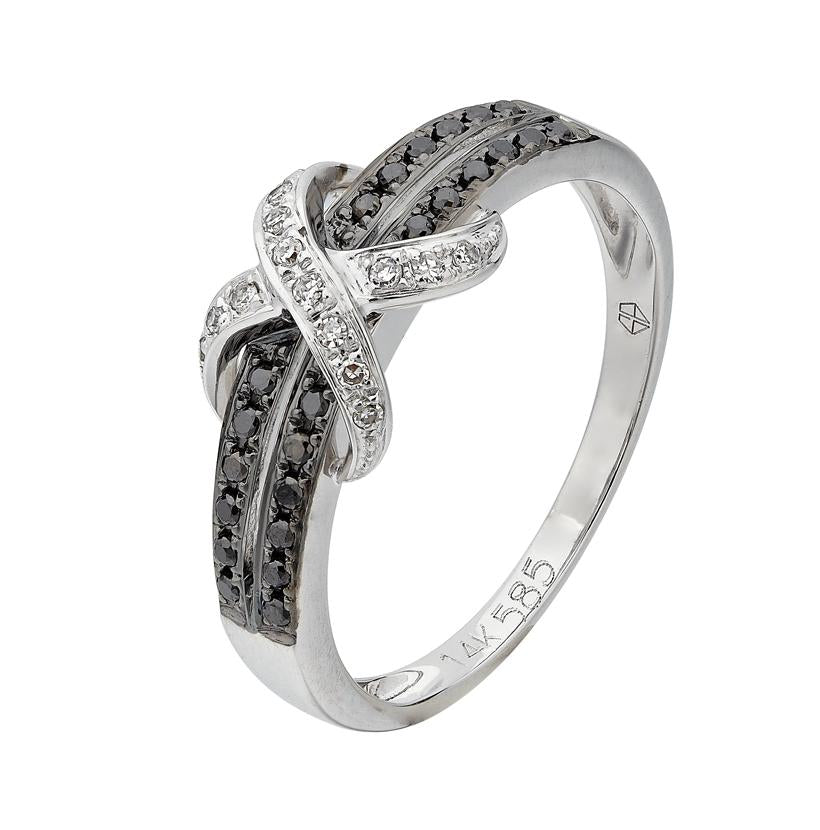 0.17 Ctw Diamond 14k White Gold Round Shape Womens Diamond Ring