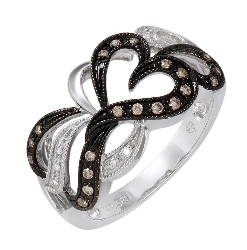 0.15 Ctw Diamond 14k White Gold Round Shape Womens Diamond Ring