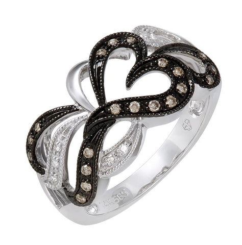 0.15 Ctw Diamond 14k White Gold Round Shape Womens Diamond Ring