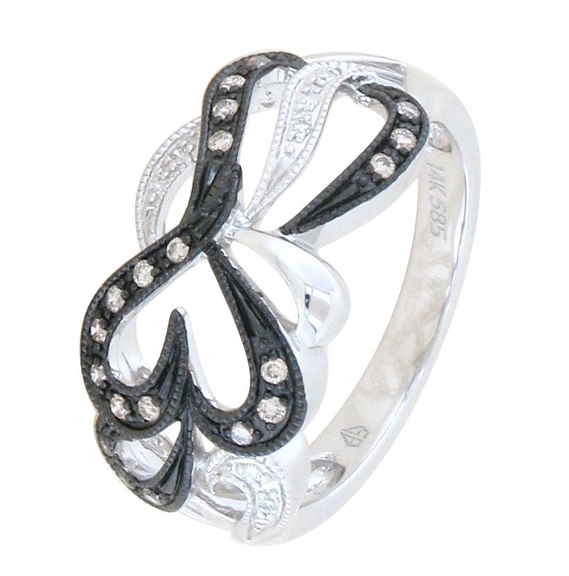 0.16 Ctw Diamond 14k White Gold Round Shape Womens Diamond Ring