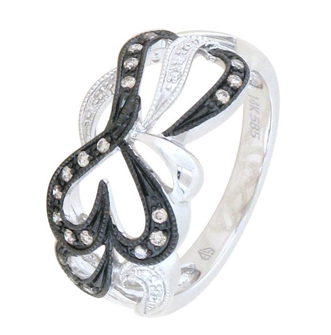 0.16 Ctw Diamond 14k White Gold Round Shape Womens Diamond Ring