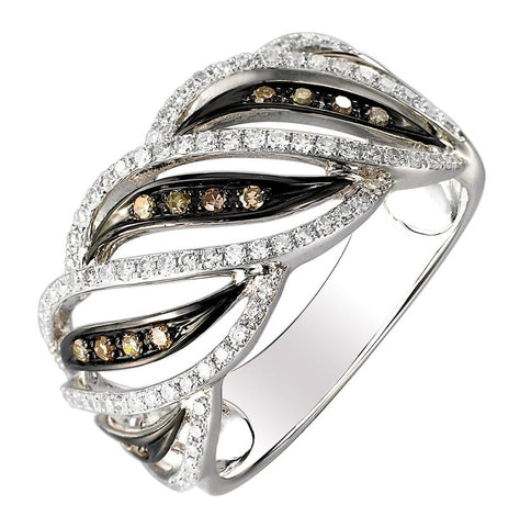 0.41 Ctw Diamond 14k White Gold Round Shape Womens Diamond Ring