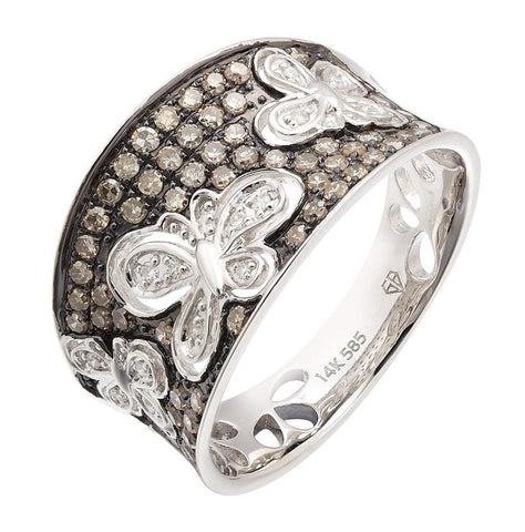 0.49 Ctw Diamond 14k White Gold Womens Diamond Ring